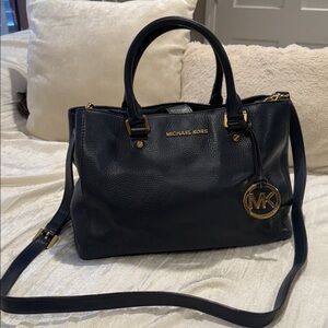 Michael Kors Dark Blue Leather Satchel